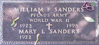 William F. Sanders Grave Marker