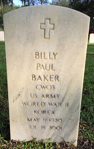 Billy P. Baker Grave Marker