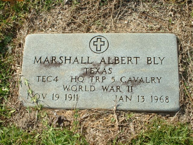 Marshall A. Bly Grave Marker