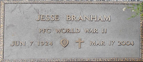 Jesse Branham Grave Marker