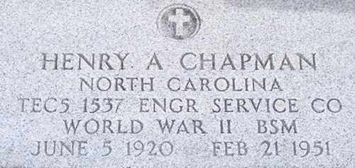 Henry A. Chapman Grave Marker
