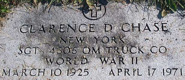 Clarence D. Chase Grave Marker