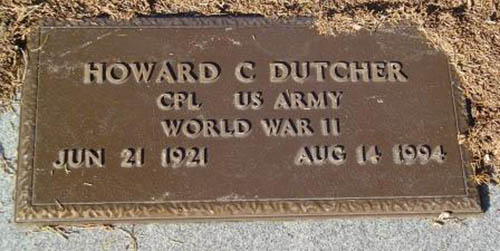 Howard C. Dutcher Grave Marker