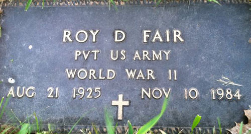 Roy D. Fair Grave Marker