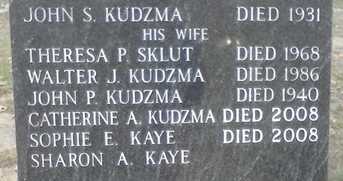 Walter J. Kudzma Grave Marker