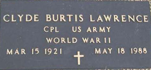 Clyde B. Lawrence Grave Marker