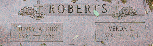 Henry A. Roberts Grave Marker
