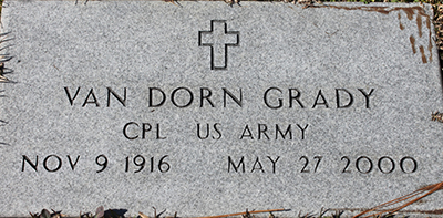 van d. grady grave marker van d. grady grave marker