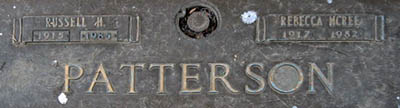 Russell H. Patterson, Jr. Grave Marker Russell H. Patterson, Jr. Grave Marker