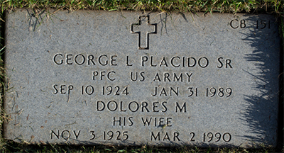George L. Placido Grave Marker George L. Placido Grave Marker
