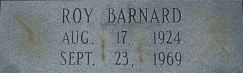 Roy Barnard Grave Marker Roy Barnard Grave Marker