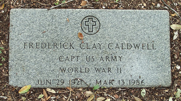 Frederick C. Caldwell Grave marker Frederick C. Caldwell Grave Marker