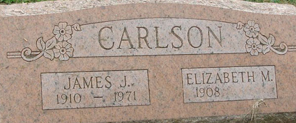 James J. Carlson Grave marker James J. Carlson Grave Marker