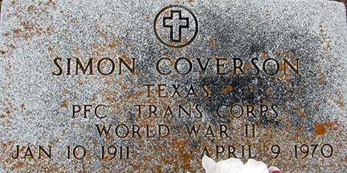 Simon Coverson Grave Marker Simon Coverson Grave Marker