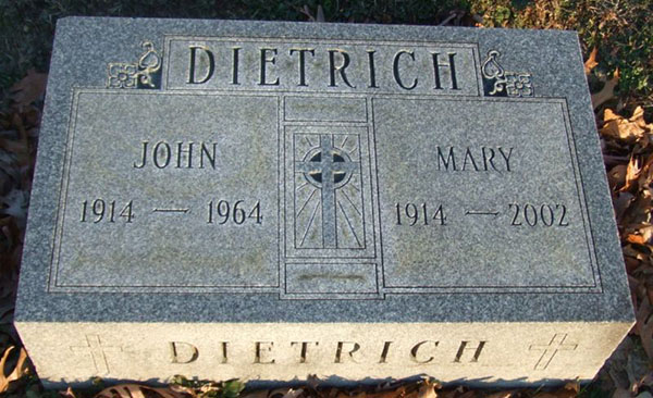 John E. Dietrich Grave marker John E. Dietrich Grave Marker