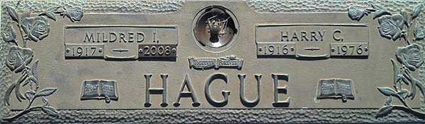 Harry C. Hague Grave Marker