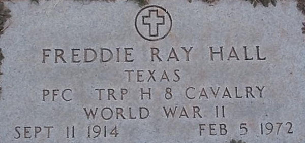 Freddie R. Hall Grave marker Freddie R. Hall Grave Marker