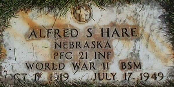 Alfred S. Hare Grave marker Alfred S. Hare Grave Marker