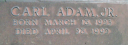 Carl A. Huber Grave Marker