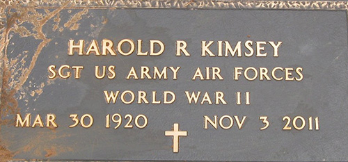 Harold R. Kimsey Grave Marker Harold R. Kimsey Grave Marker