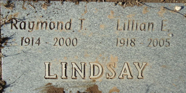 Raymond T. Lindsay Grave marker Raymond T. Lindsay Grave Marker