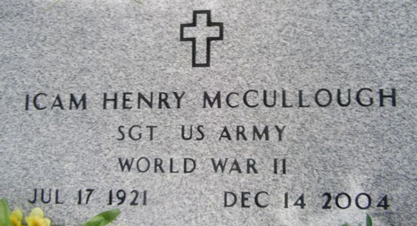Icam H. McCullough Grave marker Icam H. McCullough Grave Marker
