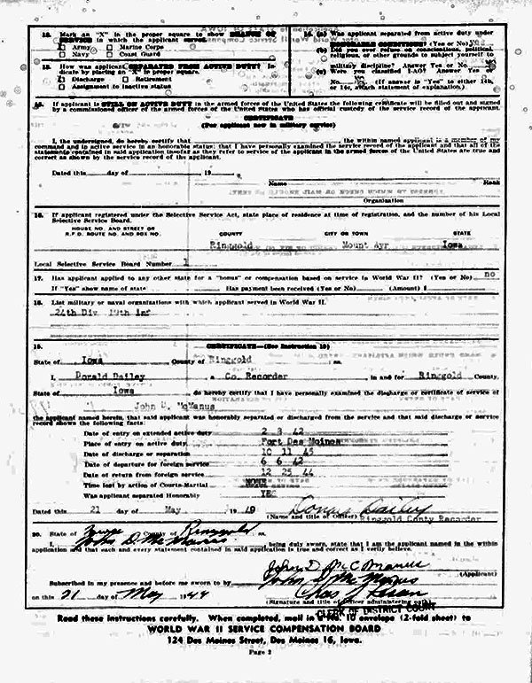 John D. McManus Military Bonus Application John D. McManus Military Bonus Application