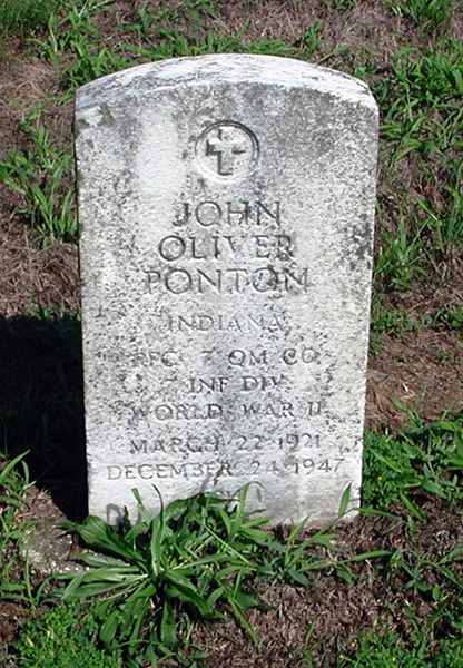 John O. Ponton Grave marker John O. Ponton Grave Marker