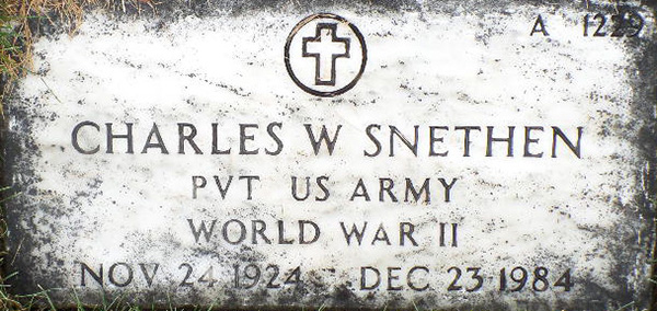 Charles W. Snethen Grave marker Charles W. Snethen Grave Marker