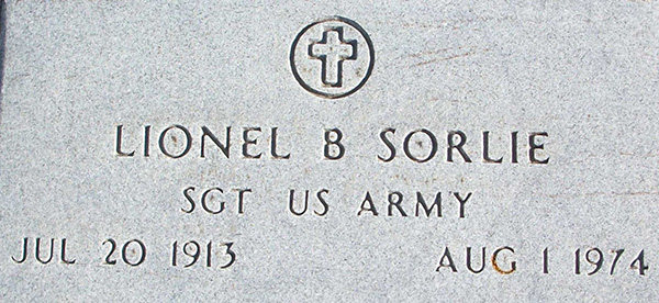 Lionel B. Sorlie Grave marker Lionel B. Sorlie Grave Marker