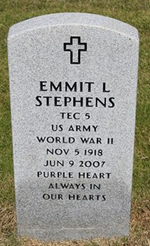 Emmit L. Stephens Grave marker Emmit L. Stephens Grave Marker