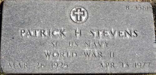 Patrick H. Stevens Grave Marker Patrick H. Stevens Grave Marker