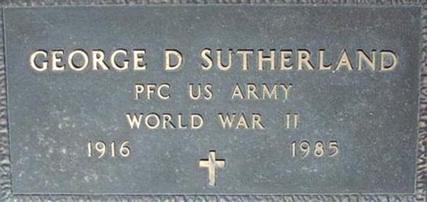 George D. Sutherland Grave marker George D. Sutherland Grave Marker
