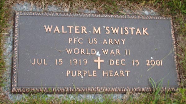 Walter M. Swistak Grave marker Walter M. Swistak Grave Marker