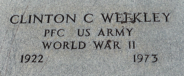 Clinton Weekley Grave marker Clinton Weekley Grave Marker