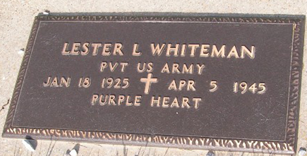 Lester L. Whiteman Grave Marker Lester L. Whiteman Grave Marker